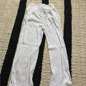 Aerie  Size M Linen Blend Pants Wide Leg Low Rise  Pool To Party